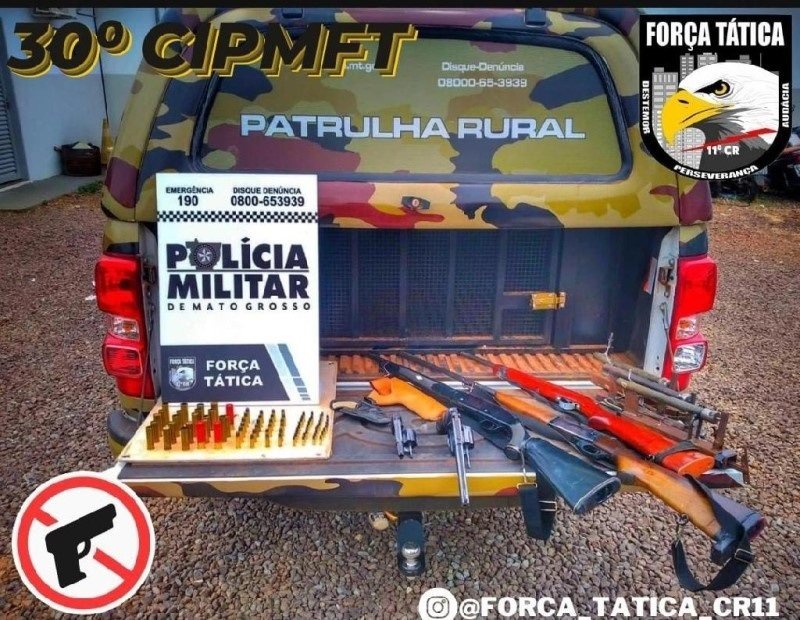 Homem é preso com cinco armas de fogo e armadilhas