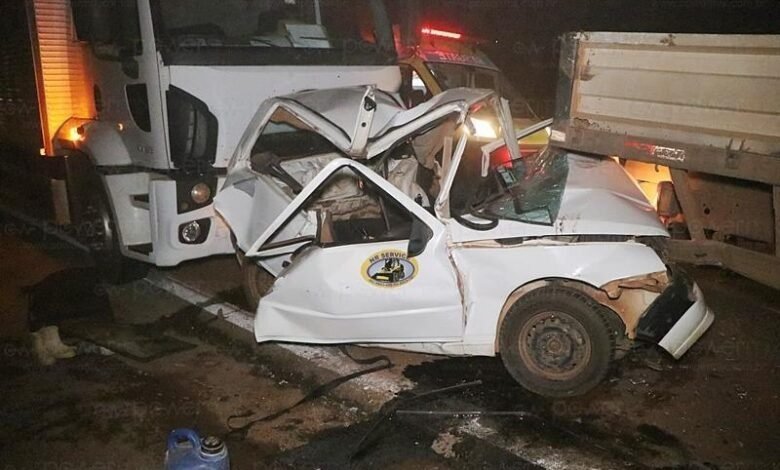 Engavetamento envolvendo quatro veículos deixa 5 pessoas feridas na BR-163