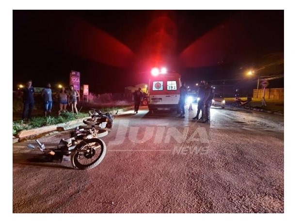 Duas pessoas ficam feridas em batida de moto em Juína