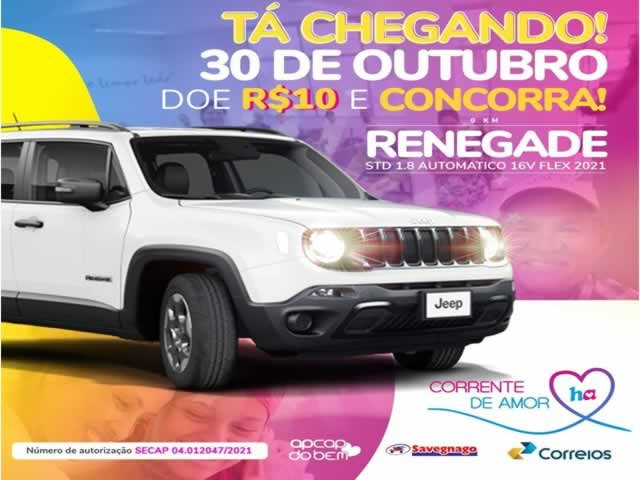 Colaborando com o Hospital do Amor você concorre a 01 Jeep Renegade 0Km.