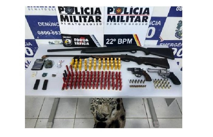 PM prende quadrilha e recupera arsenal de armas de fogo furtado em Peixoto de Azevedo