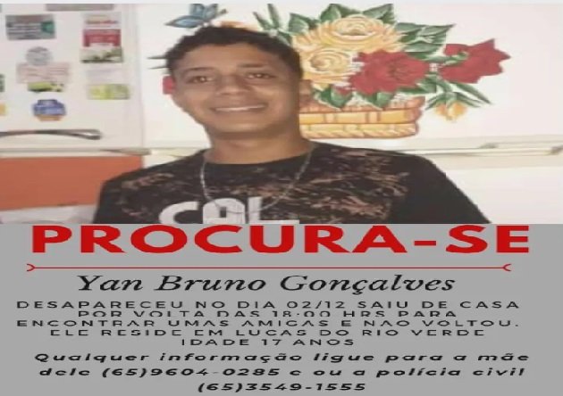 Família procura por adolescente desaparecido há 11 dias