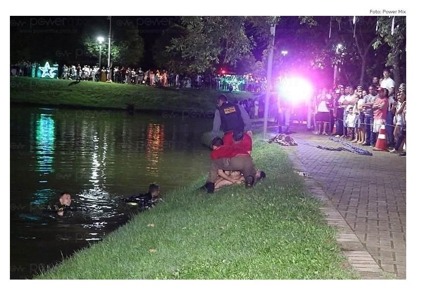 Jovem morre afogado em lago durante festa no centro da cidade; veja vídeos