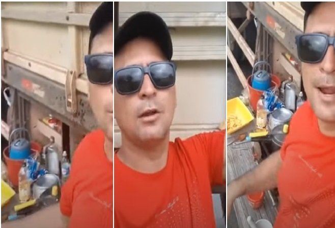 Caminhoneiro come no barro após dono de posto de combustível não deixá-lo abrir caixa de cozinha em pátio