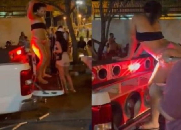 Mulher tenta enciumar ex e faz 'show erótico' em cima de veículo em MT; assista