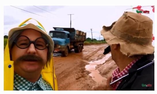 Humoristas Tchó & Béppi satirizam os "buracos e atoleiros" nas rodovias