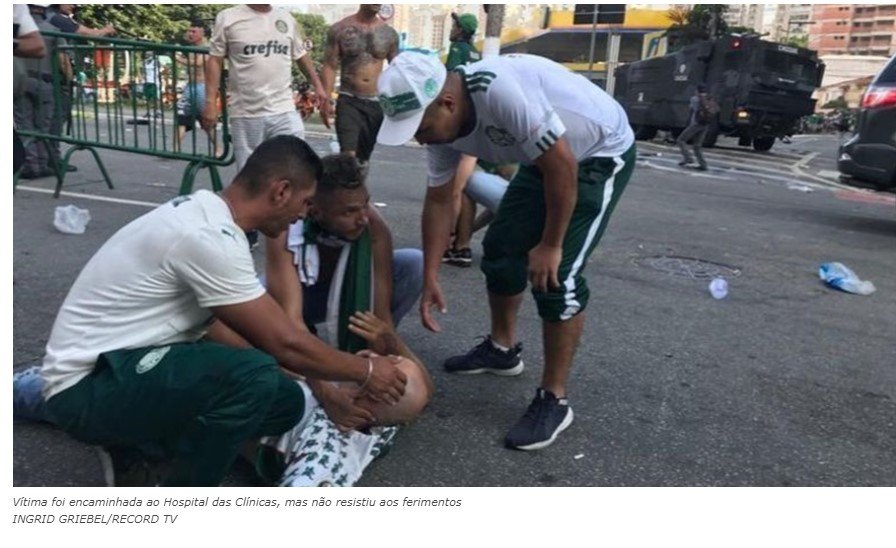 Em briga generalizada, torcedor do Palmeiras é baleado e morto