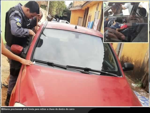 Bebê de 10 meses se tranca em carro e é resgatado pela PM