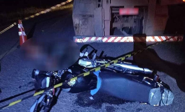 Em Canaã motociclista falece após chocar-se em traseira de carreta na MT-320