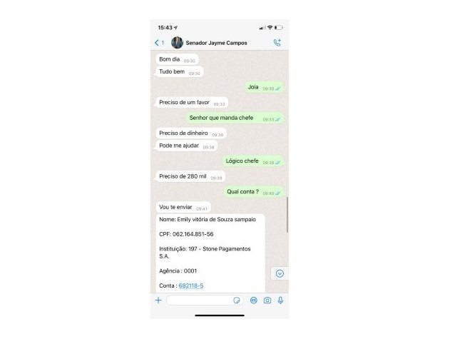 Bandidos pedem R$ 280 mil em nome de senador com celular clonado