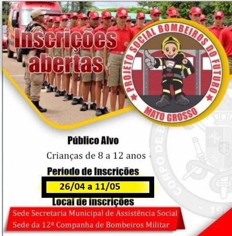 Inscrições para o Curso de Bombeiros do Futuro em Colíder e prorrogado para o dia 11. (Vídeo)
