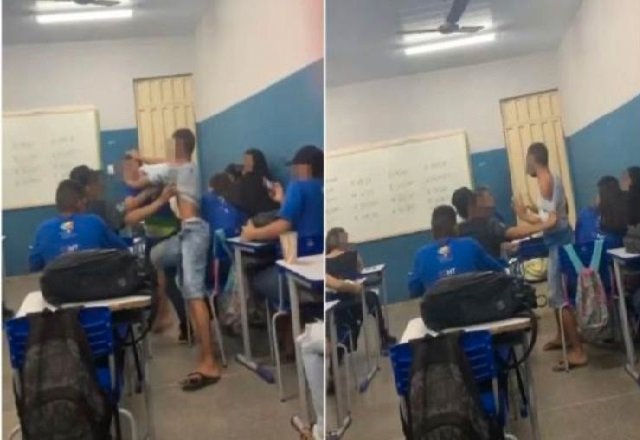 Vídeo mostra pancadaria entre alunos dentro de escola estadual em MT