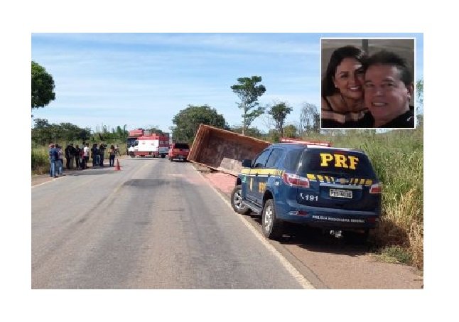 Carroceria de bitrem se solta, atinge Hilux e dois morrem em MT