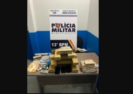 PM faz tocaia e apreende 17 kg de drogas em cidade de MT