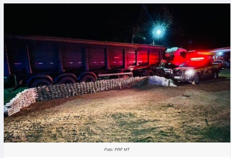 PRF apreende 500 kg de cocaína em fundo falso de carreta