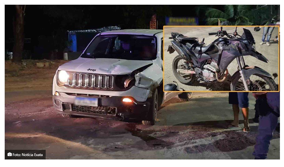 Motociclista sofre fratura em acidente na perimetral; condutor de carro estava embriagado e acaba detido após sair do local