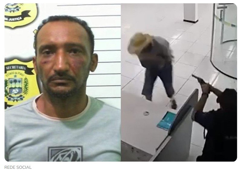 Fugitivo leva bala e é morto por vigilante quando tentava assaltar banco