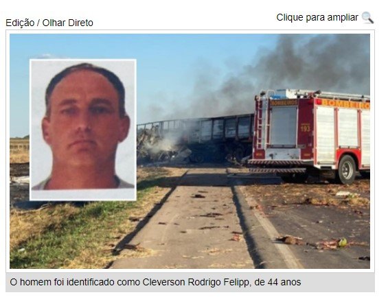 Homem de 44 anos é uma das vítimas de acidente entre carretas que deixou 4 mortos