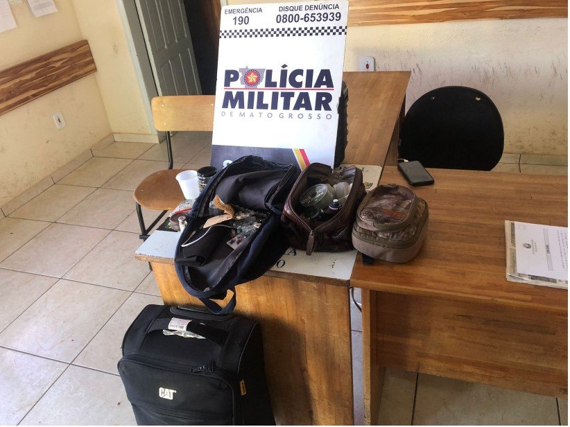 Jovem abandona bagagem com drogas em aeroporto de Alta Floresta após polícia militar ser acionada (Fotos)