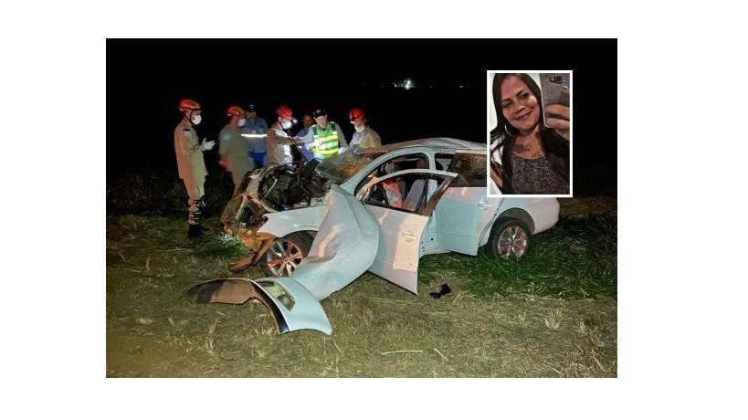 Passageira morre após táxi bater contra carreta