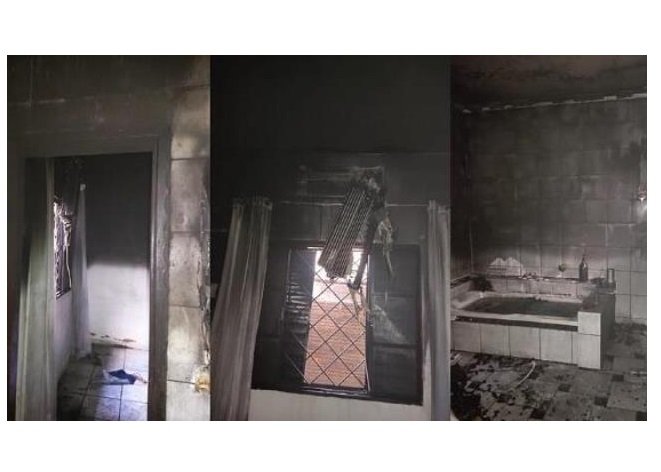 Casal acorda de madrugada com casa pegando fogo