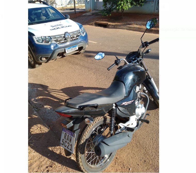 PM da cidade de Colíder recuperam moto roubada no mês de março deste ano.