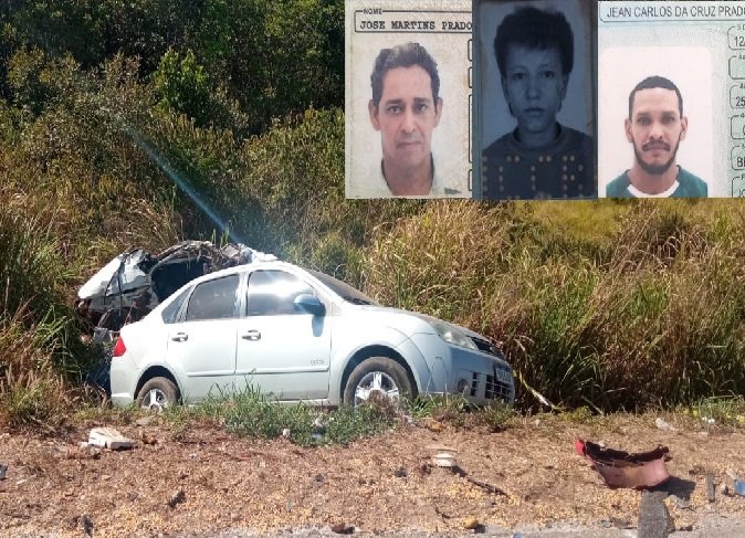 Pais e filho morrem em grave acidente na BR-163; Eles estavam no Fiat Uno