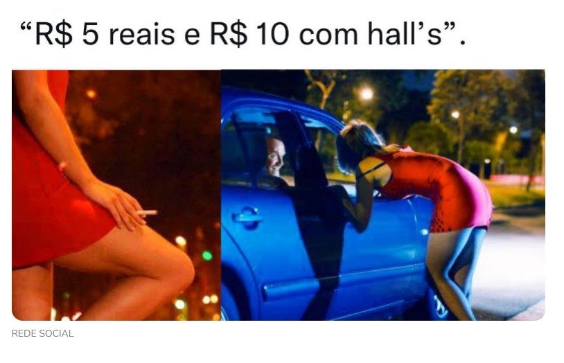 Em crise, garotas de programa cobram R$ 5 por oral: 'R$ 10 com hall's', aponta perfil no Instagram