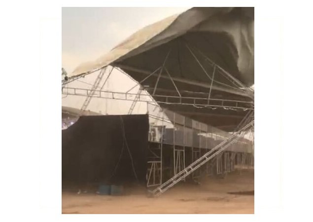 Vendaval destrói estrutura de festa agropecuária em MT;