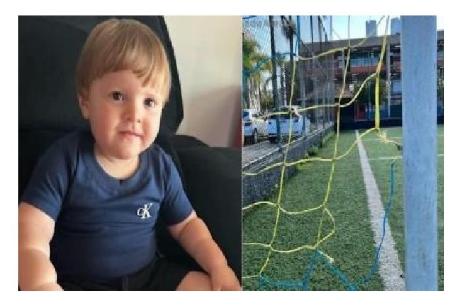 Bebê de 1 ano é achado morto em creche com pescoço preso em rede de gol em campo de futebol