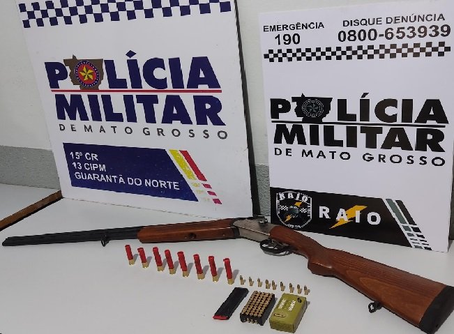 RAIO prende homem com espingarda e 67 munições