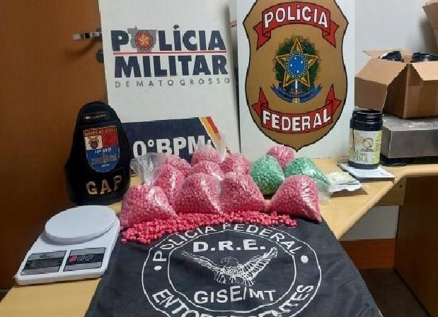 PF e PM apreendem mais de 12 mil comprimidos de ecstasy em MT