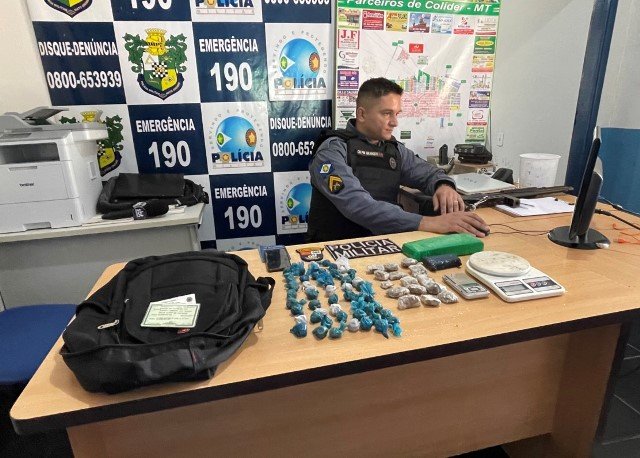 PM de Colíder prende traficante com quase 1kg de drogas. (Vídeo)