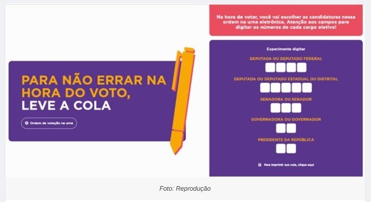 Eleitor pode levar colinha com o número do candidato para agilizar votação