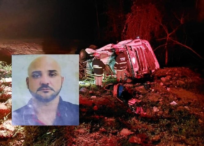 Carreta passa reto em curva na BR-163 e motorista morre