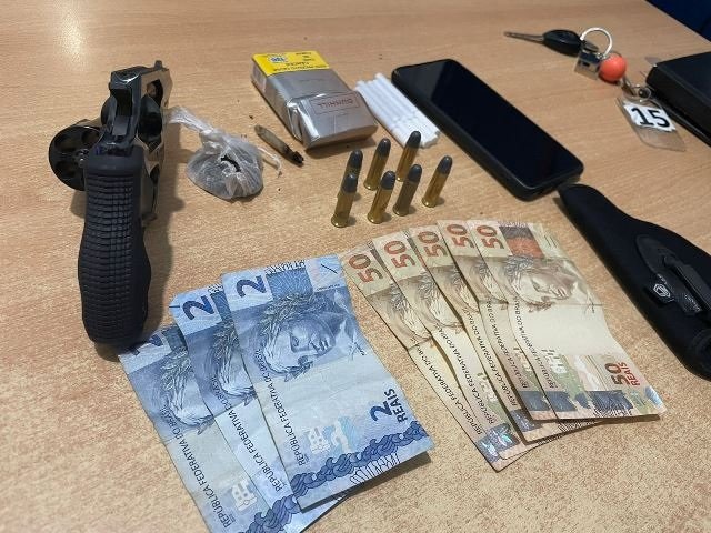 PM de Colíder prende homem após efetuar um disparo para o alto, com ele foi encontrado drogas.