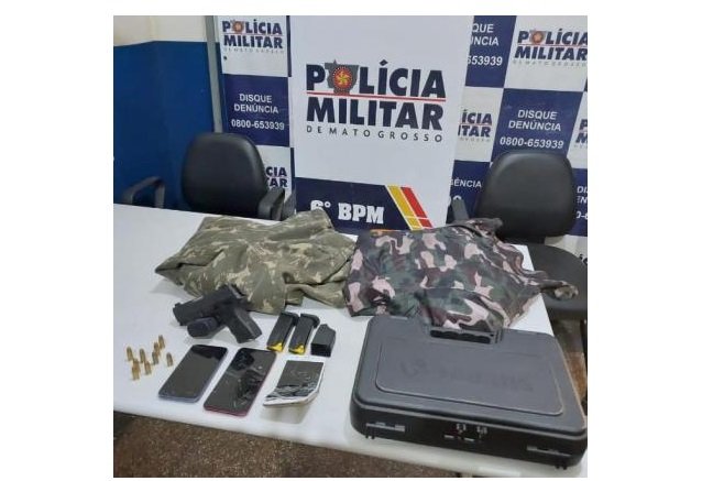 Três membros de facção são presos com pistola e munições