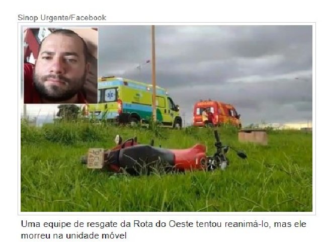 Homem perde controle da moto e morre após bater a cabeça