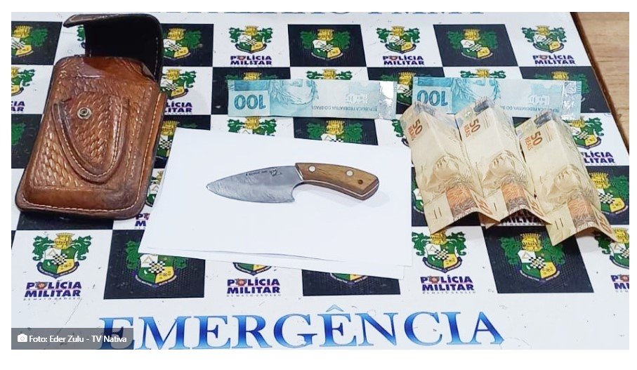 Homem tenta esfaquear policial no interior de MT durante atendimento de ocorrência e acaba detido