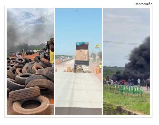 Manifestantes usam fogo, pneus, aterro e até 'cordão humano' para bloquear rodovias em MT