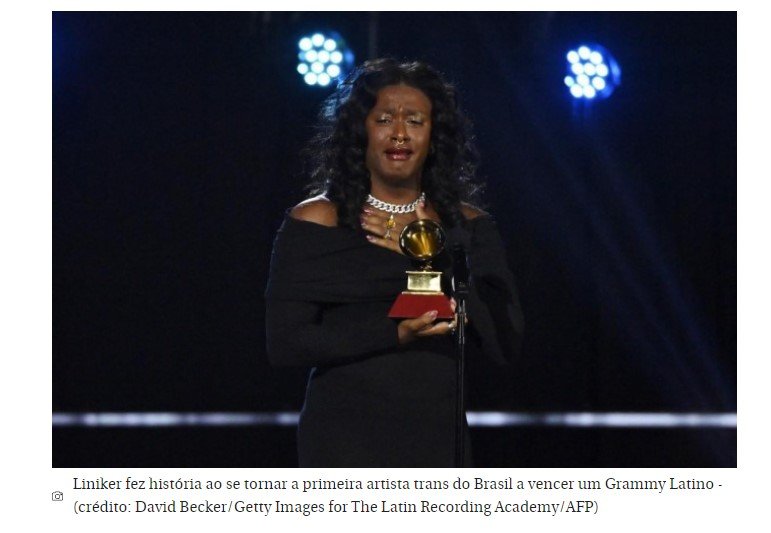 Liniker é a primeira artista trans do Brasil a ganhar um Grammy Latino