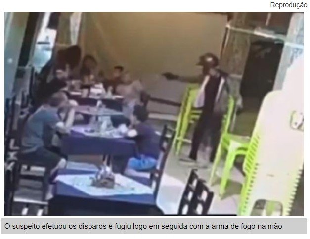 Vídeo flagra homem ser morto a tiros em restaurante de MT