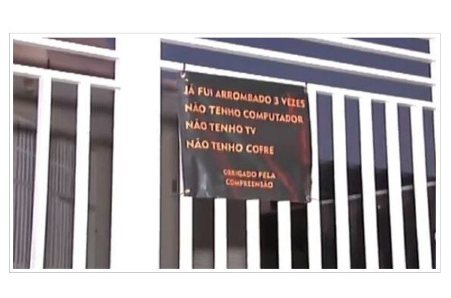 Irritado com furtos, médico deixa recado para bandidos: 'não tenho computador, TV ou cofre'