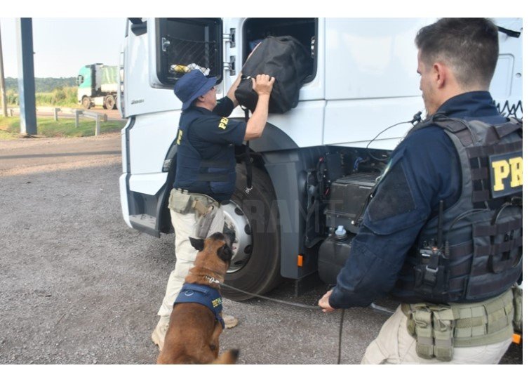 Caminhoneiro é preso pela PRF transportando 40 tabletes cocaína em bolsas de viagem