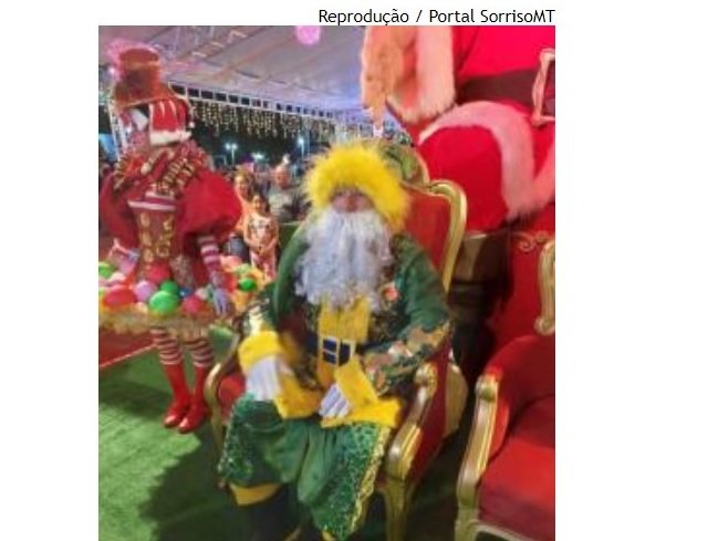Sem vermelho, Papai Noel fura tradição e adere ao ufanismo