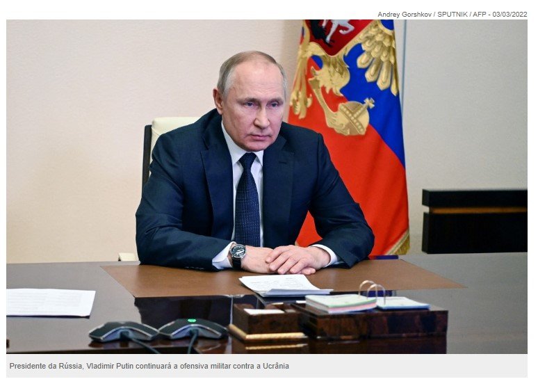 Putin rejeita retirada de tropas russas na Ucrânia e diz que ataques são ‘inevitáveis’