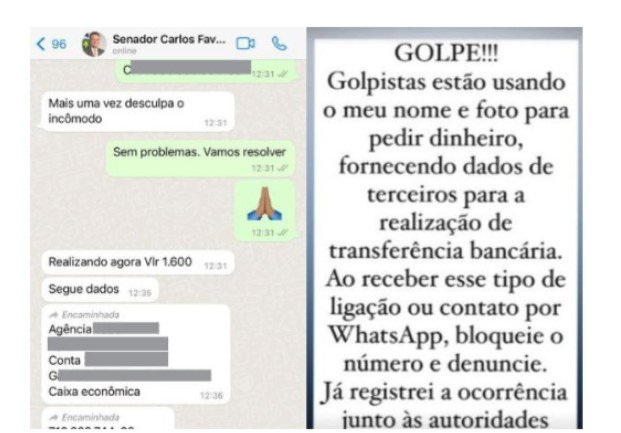 Criminosos usam nome de Senador para aplicar golpe do Pix via WhatsApp