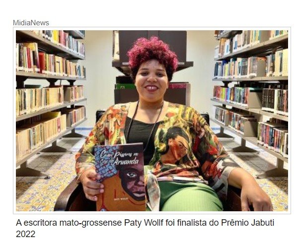 Conheça escritora de MT que foi finalista do maior prêmio literário