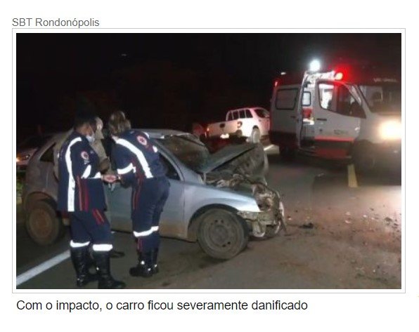 Idoso morre após colidir veículo contra caminhão na MT-270