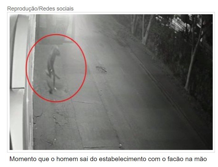 Homem com facão persegue ladrões que danificaram barbearia